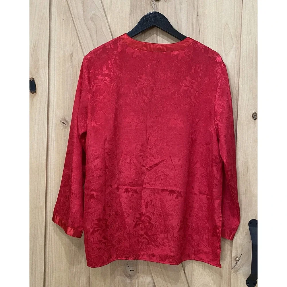 Vintage Victoria’s Secret Red Satin Pajama Top Size Medium